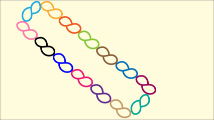 Colorful Infinity Symbol Chain Design on Light Background