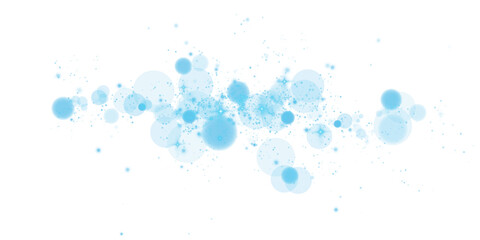 A dreamy composition featuring soft blue bokeh, glowing orbs, and sparkles on a transparent background.