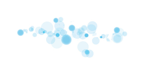 A mesmerizing blue bokeh effect featuring glowing orbs and soft sparkles on a transparent background.