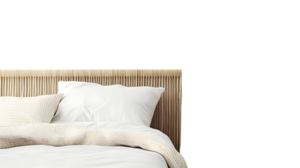 Modern Alarm Clock on Nightstand Isolated on White Background for Interior Design Concepts