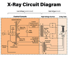 X-Ray Circuit Diagram | Cheat Sheet for Radiologic Technology | Medical Physics Chart | Instant Digital Download