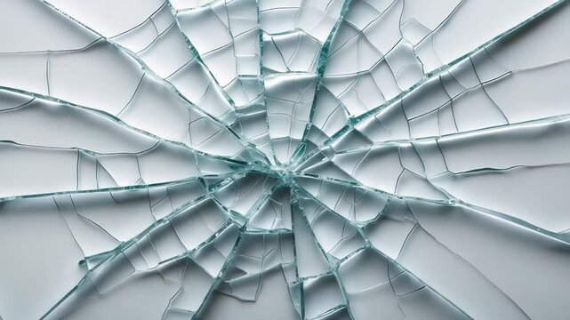 Broken glass texture on a white background