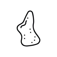 Abstract Blob Shape With Dots In Black Outline Minimalist Style Vector