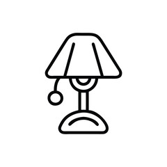 Obraz premium Elegant Bedside Lamp Icon Outline Style Minimalist Design Furniture Illustration