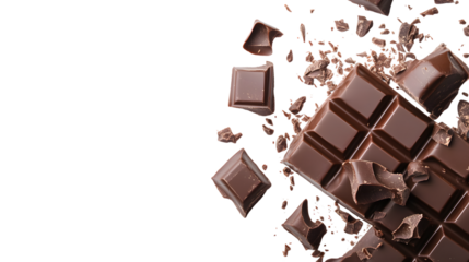 Delicious Chocolate Bar Isolated on White Background for Sweet Treats and Dessert Concepts