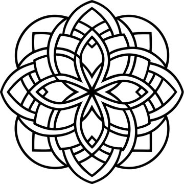 recommend clip art: Minimal Celtic Knot Mandala Vector Illustration on White Background