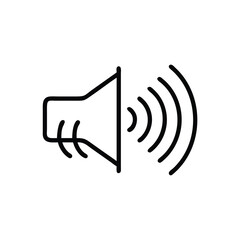 Audio Speaker Icon Emitting Sound Waves Simple Communication Outline Style
