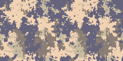 Abstract digital camouflage pattern.  Perfect for backgrounds, textiles, and militarythemed designs.  Earthy tones create a versatile, modern aesthetic.