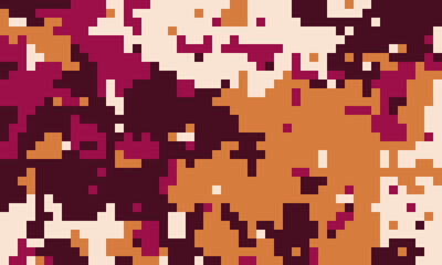Abstract pixel art background.  Warm earth tones blend in a dynamic, textured pattern, perfect for website design, social media graphics, or textile prints.