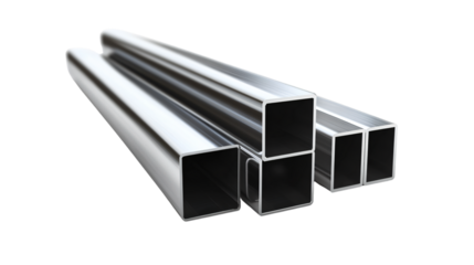 Professional High-Quality Metal Square Tube on White Background