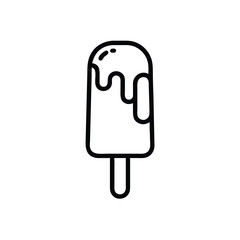 Melting Ice Cream Icon Simple Design Delicious Summer Treat Illustration Isolated