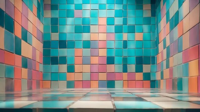 Backdrop made with a tiled wall.