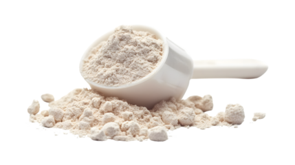 Professional Protein Powder Scoop Isolated on White Background