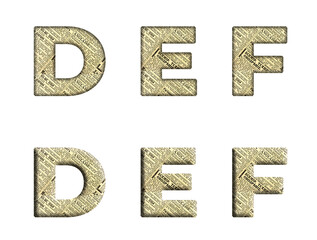 Newspaper seamless Old News paper Page D, E, F  Alphabet letter text typography font image