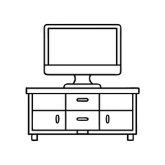 tv stand icon, tv stand vector illustration-simple illustration of tv stand, perfect for tv stand logos and icons
