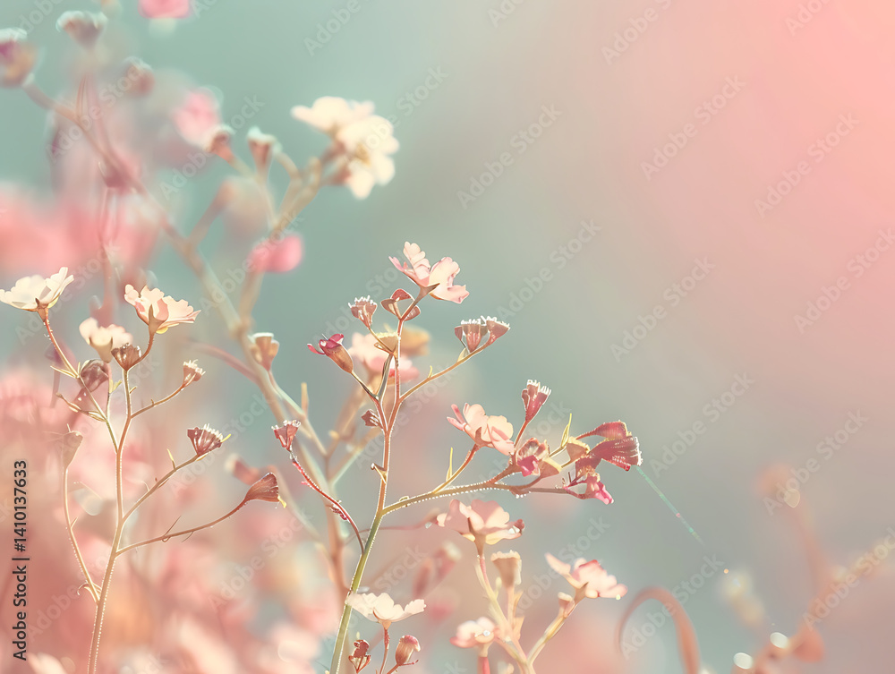 Poster sophisticated minimalist spring background with soft gradient pastel tones and smooth silk texture, 