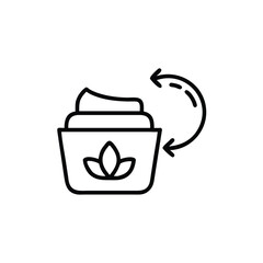 Reusable Cosmetic Cream Jar Vector Icon For Recycling And Sustainable Beauty