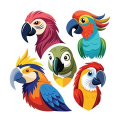 Naklejka premium Forest Animal Faces Icon Set, Emojis for customer engagement and mental health