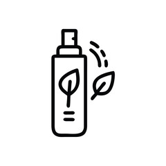 Eco Friendly Spray Bottle With Leaves Outlined Vector Illustration