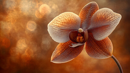 Orchids in warm, autumnal hues.