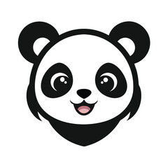 Naklejka premium baby panda animal head mascot logo vector art illustration 