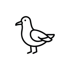 Minimalist Seagull Illustration Vector Graphic Element Isolated On White Background