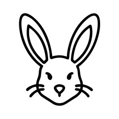 Obraz premium Rabbit Head Outline Icon in Minimalist Style 
