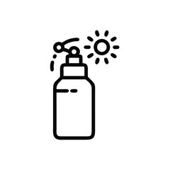 Sunscreen Spray Bottle And Summer Sun Illustration For Skincare Protection Concept