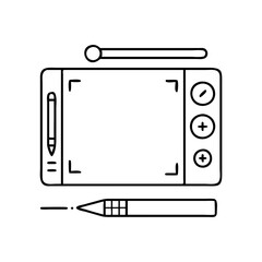 graphics tablet icon, graphics tablet vector illustration-simple illustration of graphics tablet, perfect for graphics tablet logos and icons