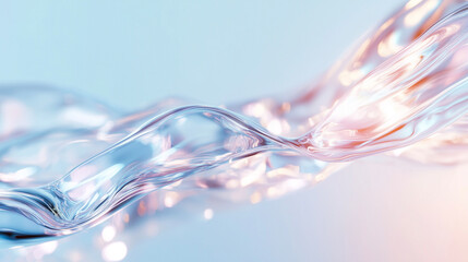 Transparent Water Flow Abstract in Pastel Tones