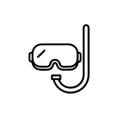 Snorkel Mask Outline Illustration Water Sport Equipment Summer Activity Diving Icon