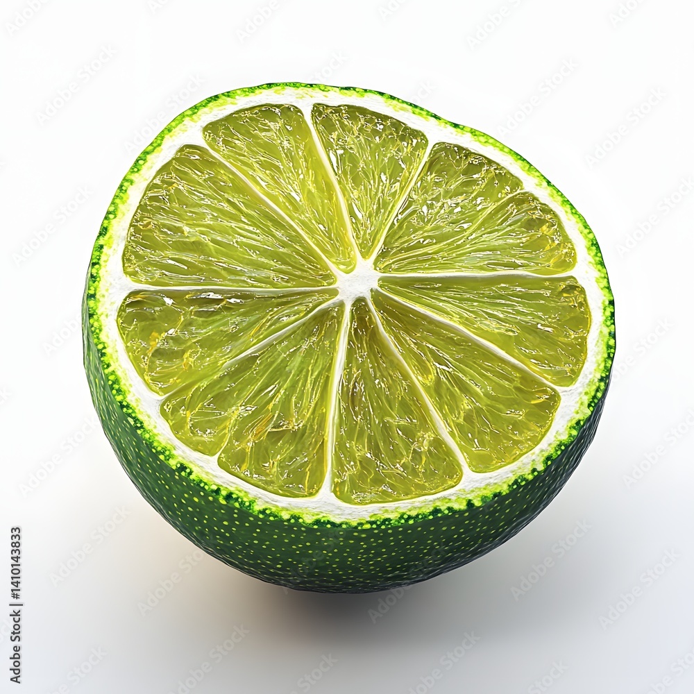 Aufkleber close-up of a lime slice, showcasing its vibrant green color and juicy texture. perfect for summer r