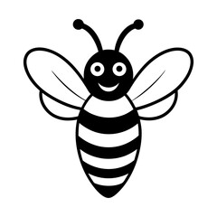bee vector silhouette illustration, icon