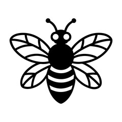 bee vector silhouette illustration, icon