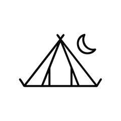 Nighttime Camping Teepee Icon Wilderness Adventure Symbol
