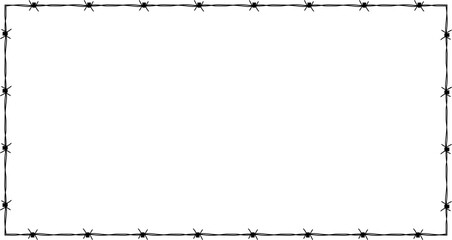 Barbed Wire Rectangle Frame Illustration
