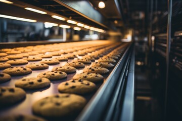 Fototapeta premium line of cookies on a assembly line