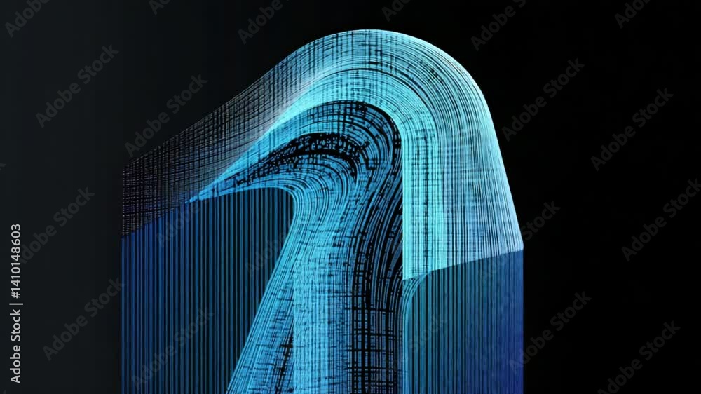 Poster abstract digital sculpture: a mesmerizing abstract digital sculpture, crafted with intricate lines a