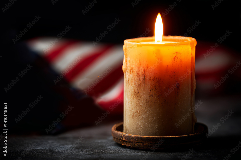 Poster warm candlelight illuminates a rustic scene with flickering flame and soft shadows background