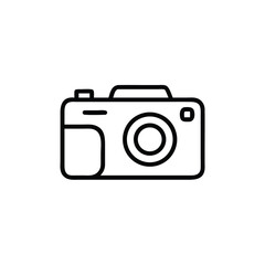Simple Line Drawing of a Classic Camera Icon Design