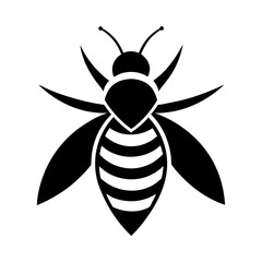 bee vector silhouette illustration, icon
