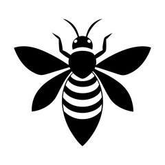 bee vector silhouette illustration, icon