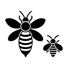 bee vector silhouette illustration, icon