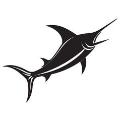 Fototapeta premium Marlin fish mascot Hand Drawn