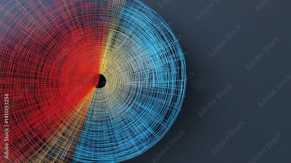 Poster color data visualization: a striking visual representation, an intricate abstract composition of col