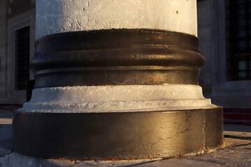 Close-up of columns of a old building