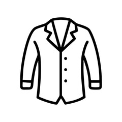 Blazer icon in minimal black line style on white background