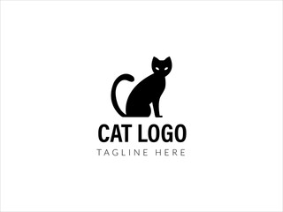 A minimalist logo featuring a white cat's head in a black circle.