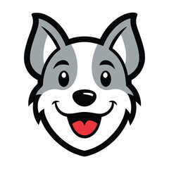 cute dog animal head logo vector art illustration