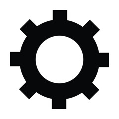 settings icon vector for any purposes, Simple Gear Icon Mechanical Cogwheel Symbol in Minimal Line Style
